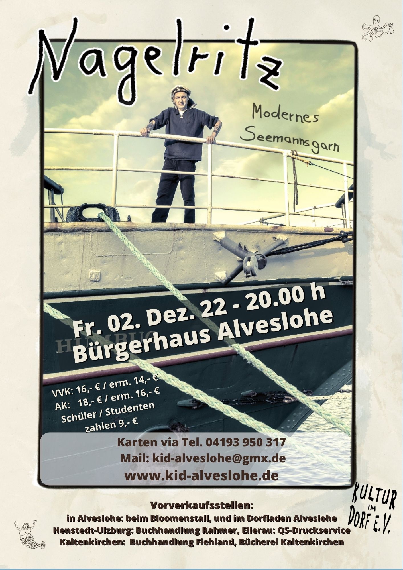 Nagelritz - Modernes Seemannsgarn Freitag 02. Dezember 2022 im Alvesloher Bürgerhaus