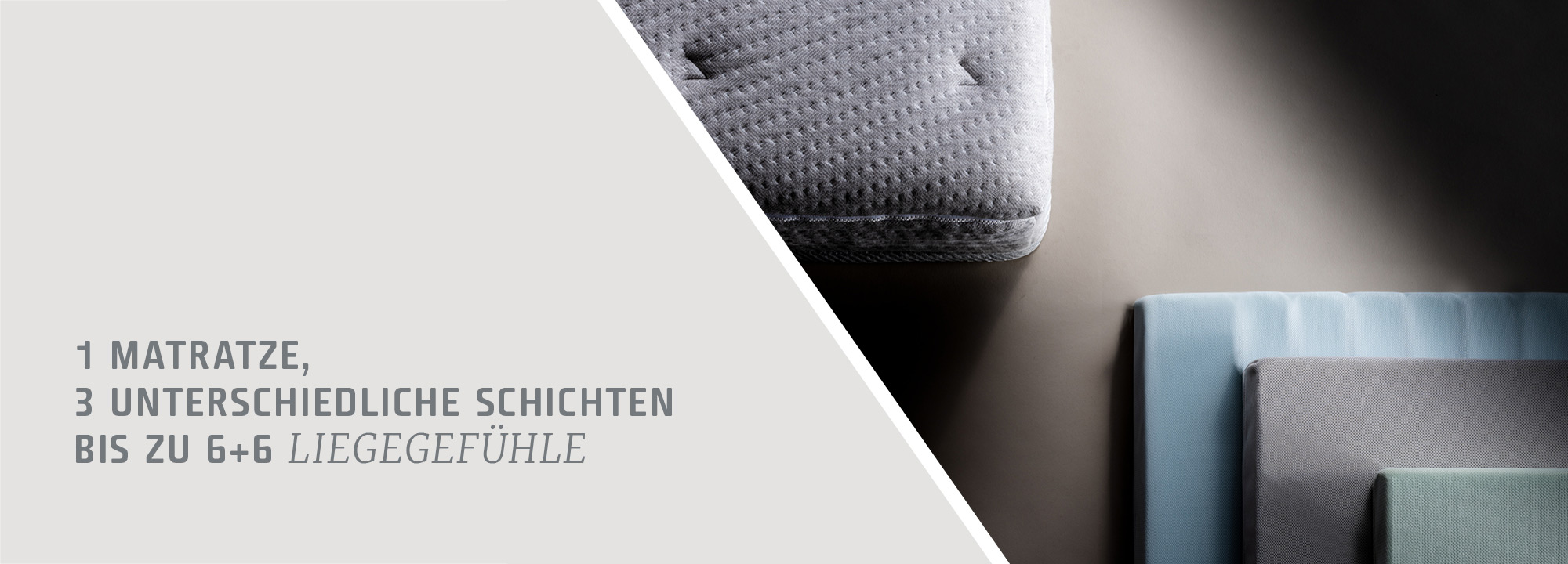 1 Matratze, 3 unterschiedliche Schichten