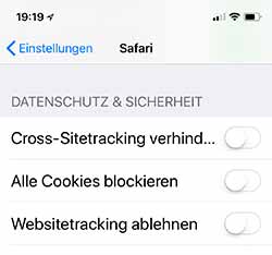 iOS-Einstellungen